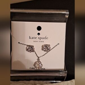 Kate Spade Silver Cubic Zirconia Necklace Set